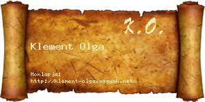 Klement Olga névjegykártya