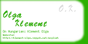 olga klement business card